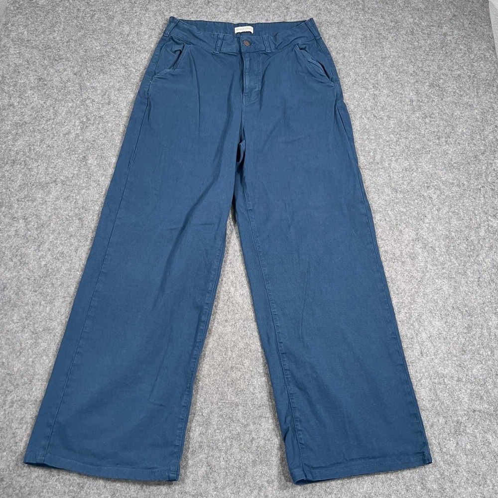 Oliver Logan Majolica Blue Slow Denim Flora High Waisted Trouser Women's Size 30